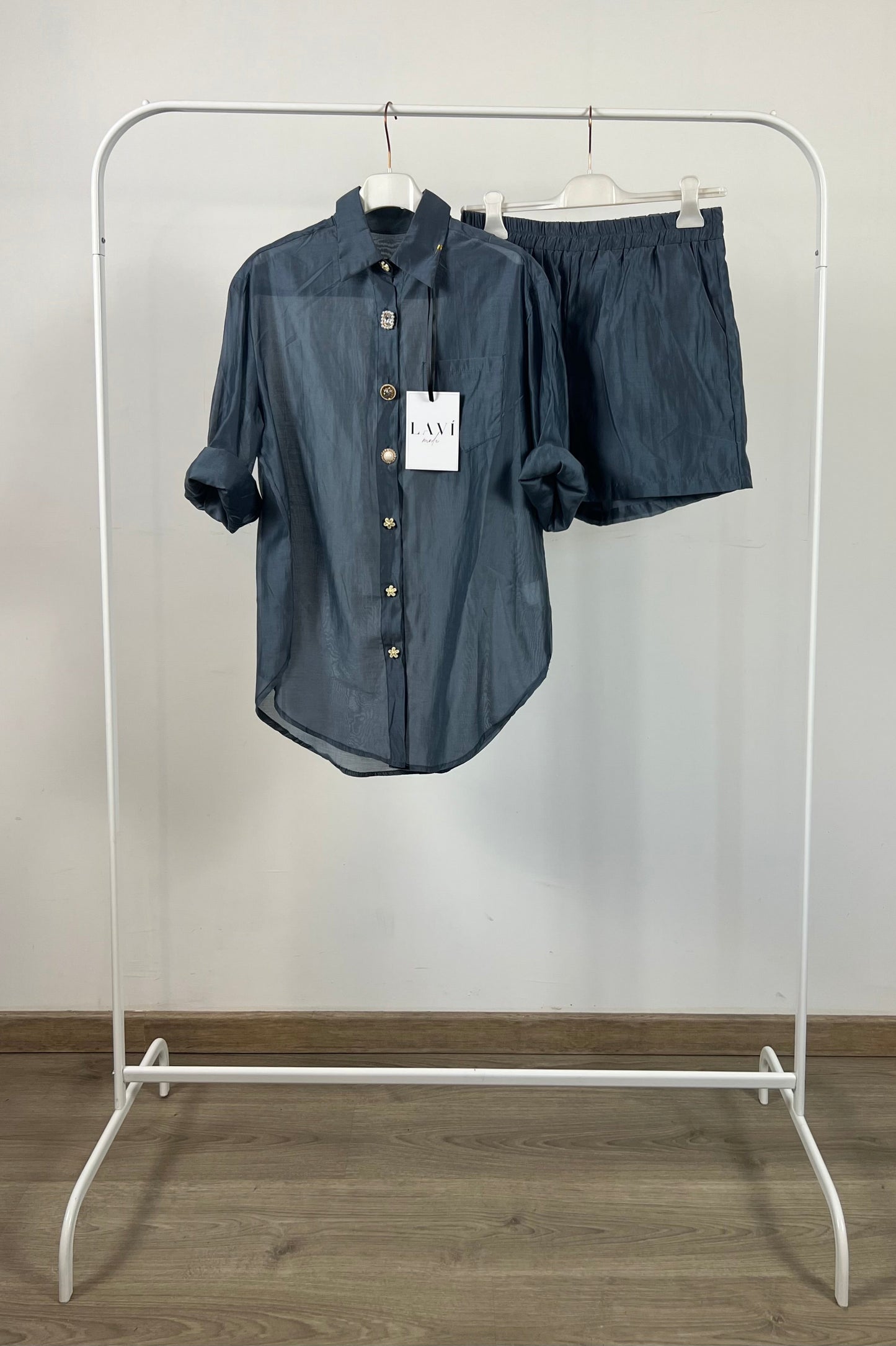 CAMICIA BLU GIOIELLO