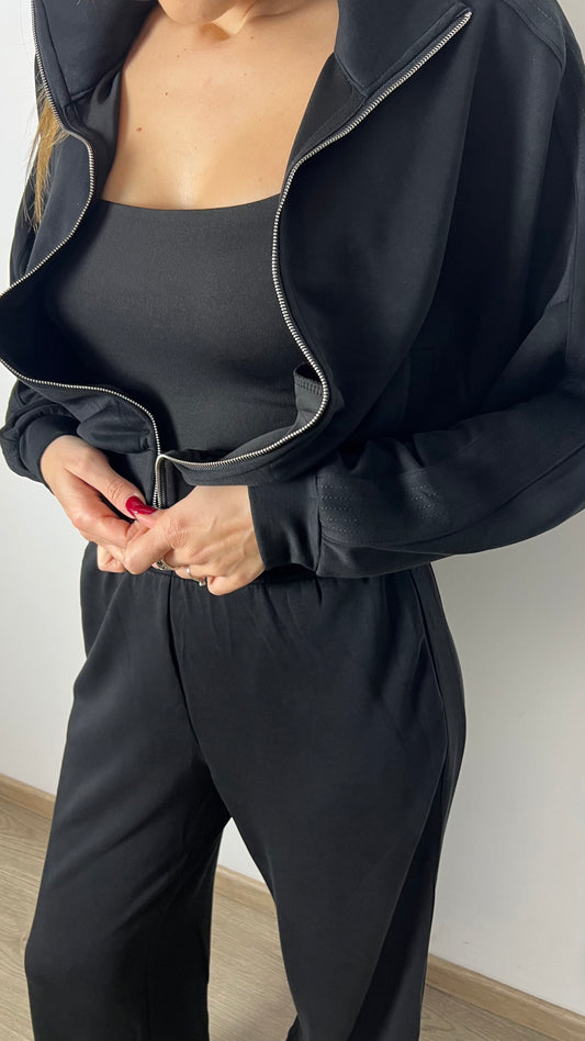 felpa sportiva soft touch black