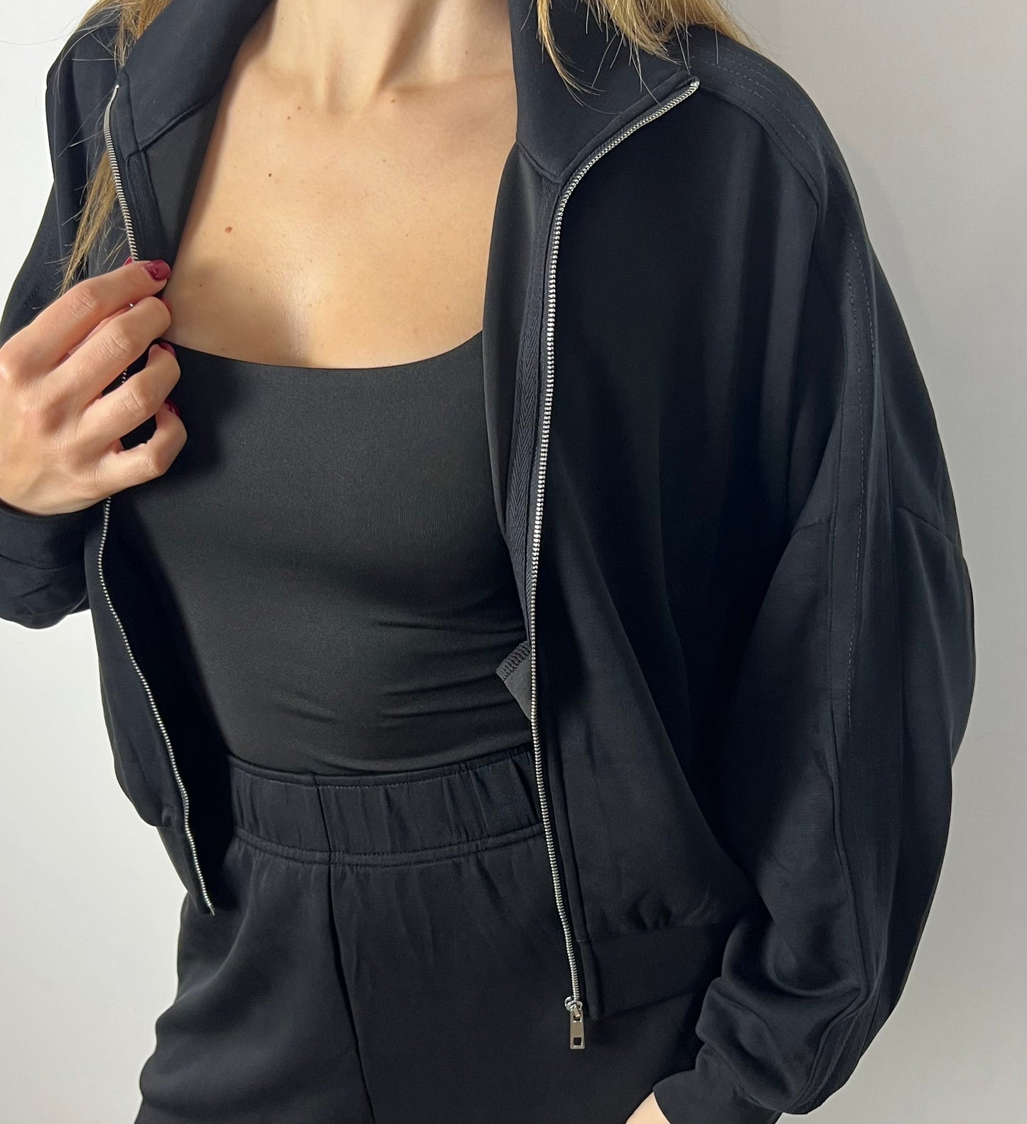 felpa sportiva soft touch black