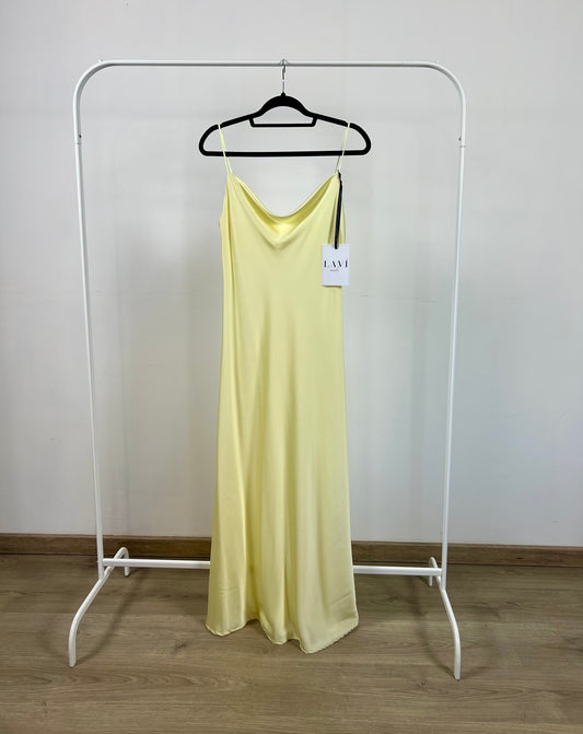 Abito Raso Giallo Pastello