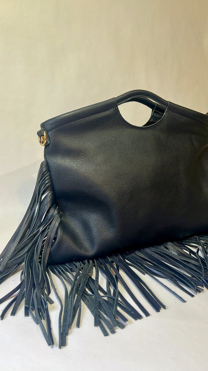 Borsa Frange Blu Notte