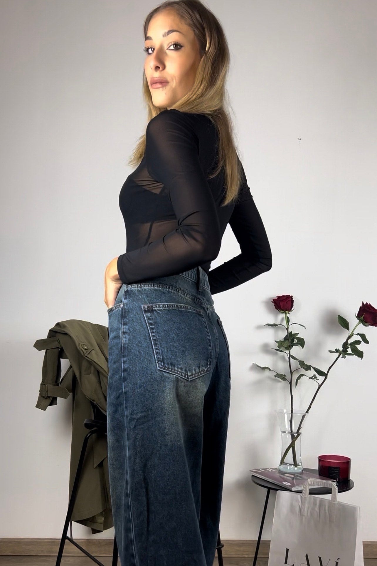 body trasparente nero