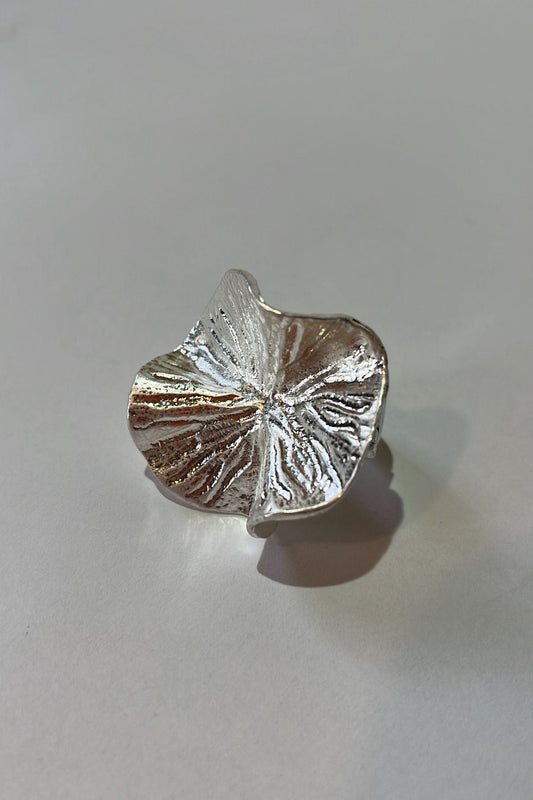 anello foglia argento bigiotteria