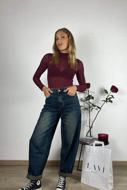 jeans mom blu 