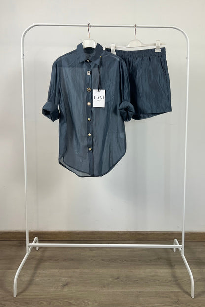 CAMICIA BLU GIOIELLO