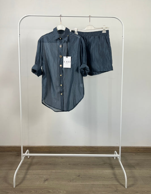 CAMICIA BLU GIOIELLO