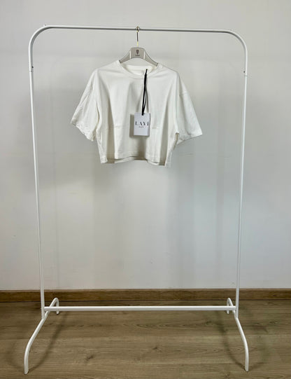 tshirt bianca crop oversize