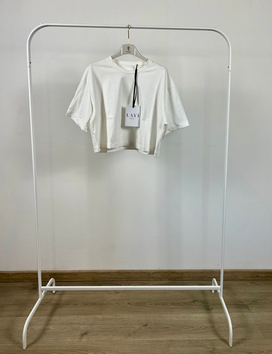 tshirt bianca crop oversize