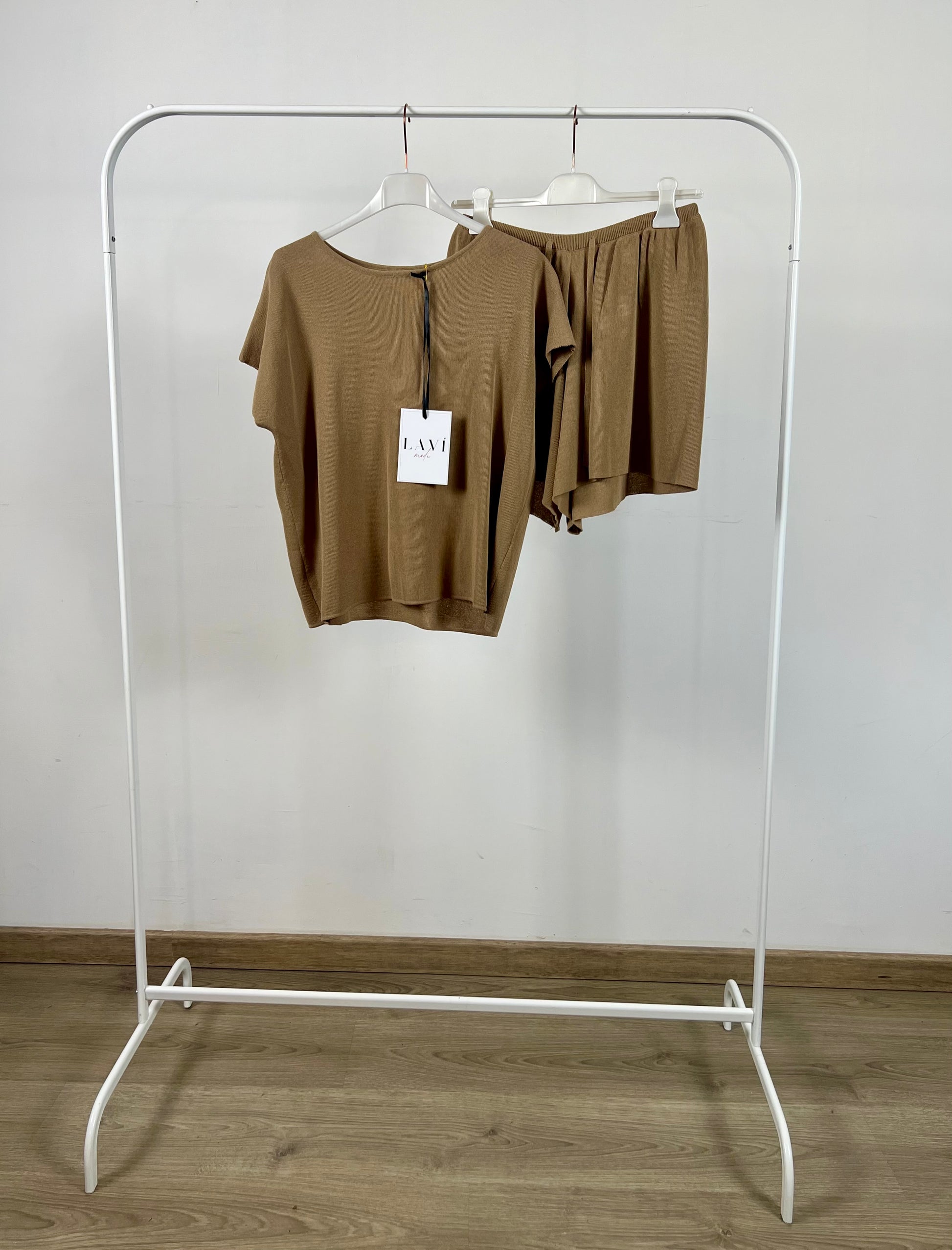 set coordinato marrone camel viscosa