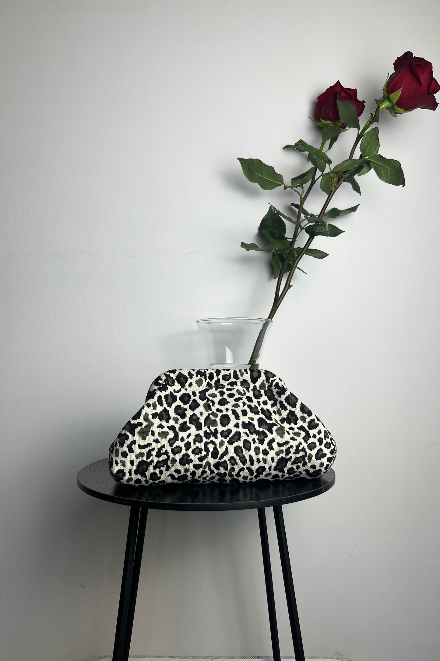 pochette animalier tessuto leopard