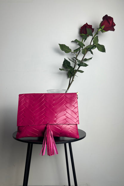 bag borsa fuxia pelle a mano