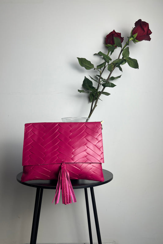 bag borsa fuxia pelle a mano