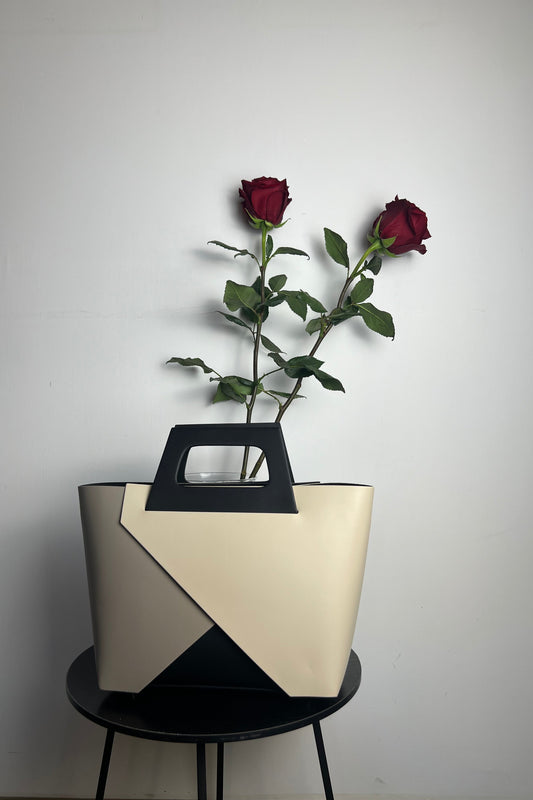 Bag borsa in pelle  geometrica minimal 