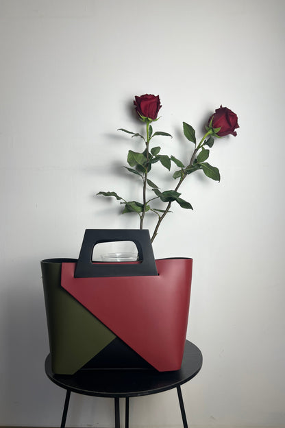 bag borsa in pelle colorata geometrica  minimal