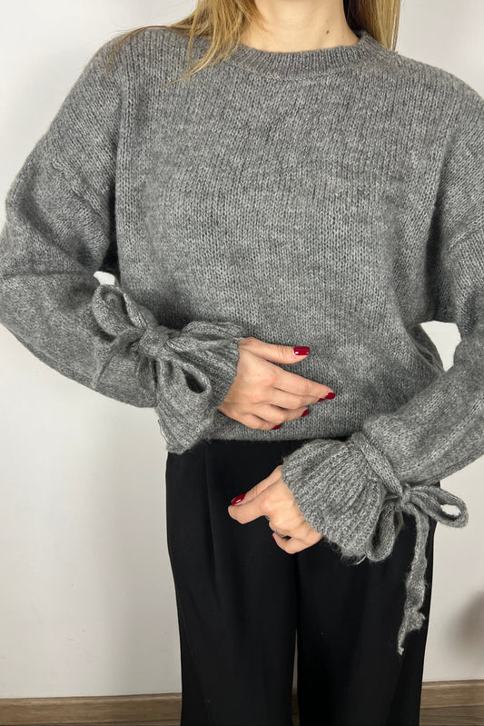 maglione grigio in lana